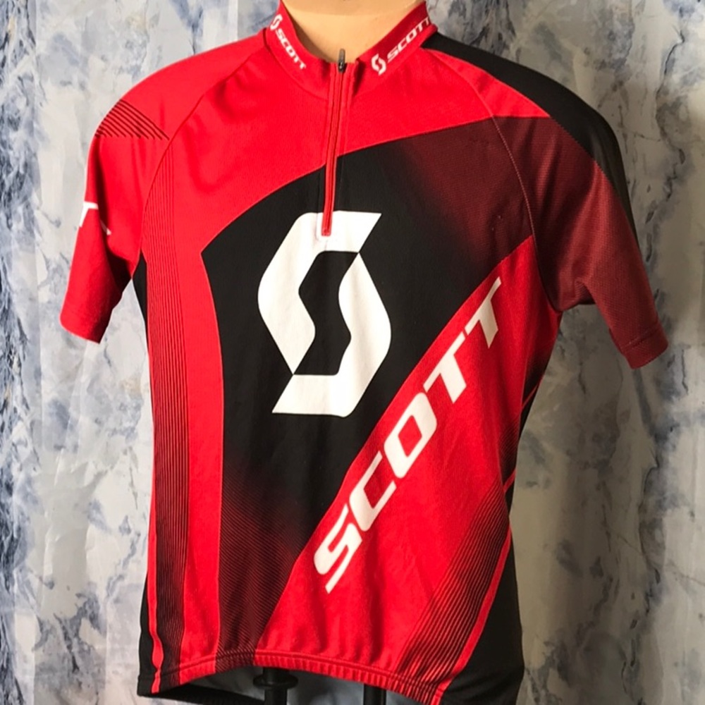 Scott 1/4 zipper 3 back pockets bike jersey